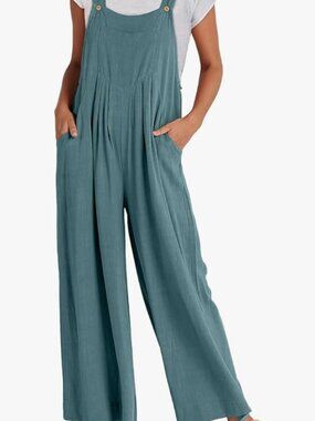 Linen Wide Leg Overalls Size XL